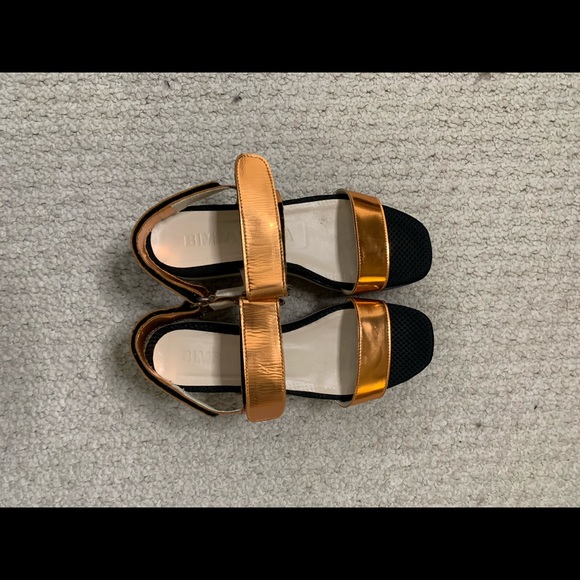Bimba y Lola Platform Metallic Sandals - Picture 2 of 6